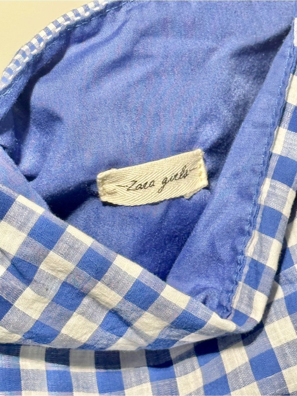 ZARA Girls Blue & White Gingham Organza Ruffle Bag - Rare! - Picture 2 of 4